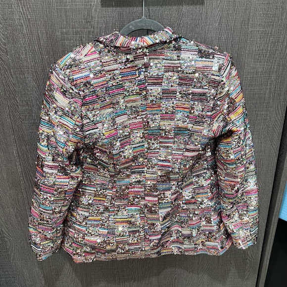 Gorgeous sequin main strip blazer nwt medium - Picture 4 of 5